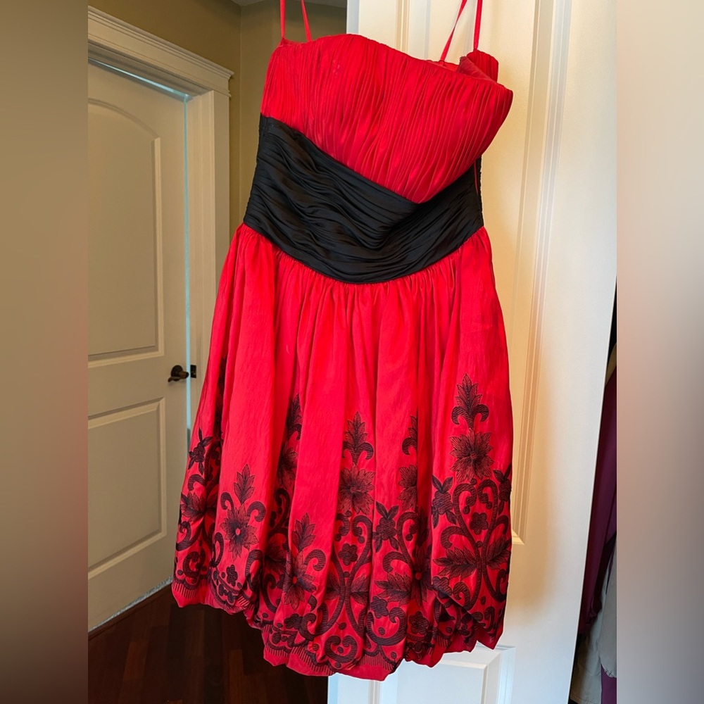 Formal Red and Black Homecoming Dress